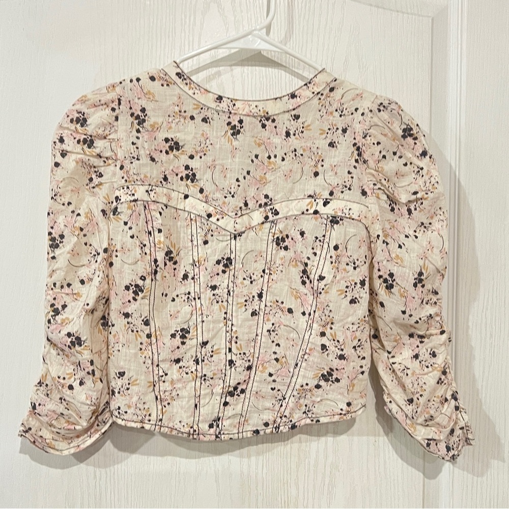 FINAL PRICE Free People Floral Cream Women's Top